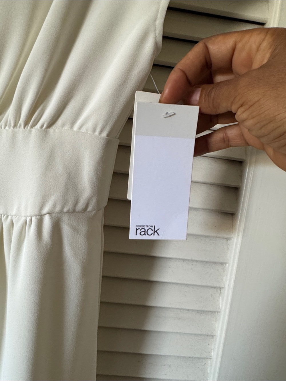 Nordstrom Cream Maxi Dress with Gathered Waist - Picture 3 of 8